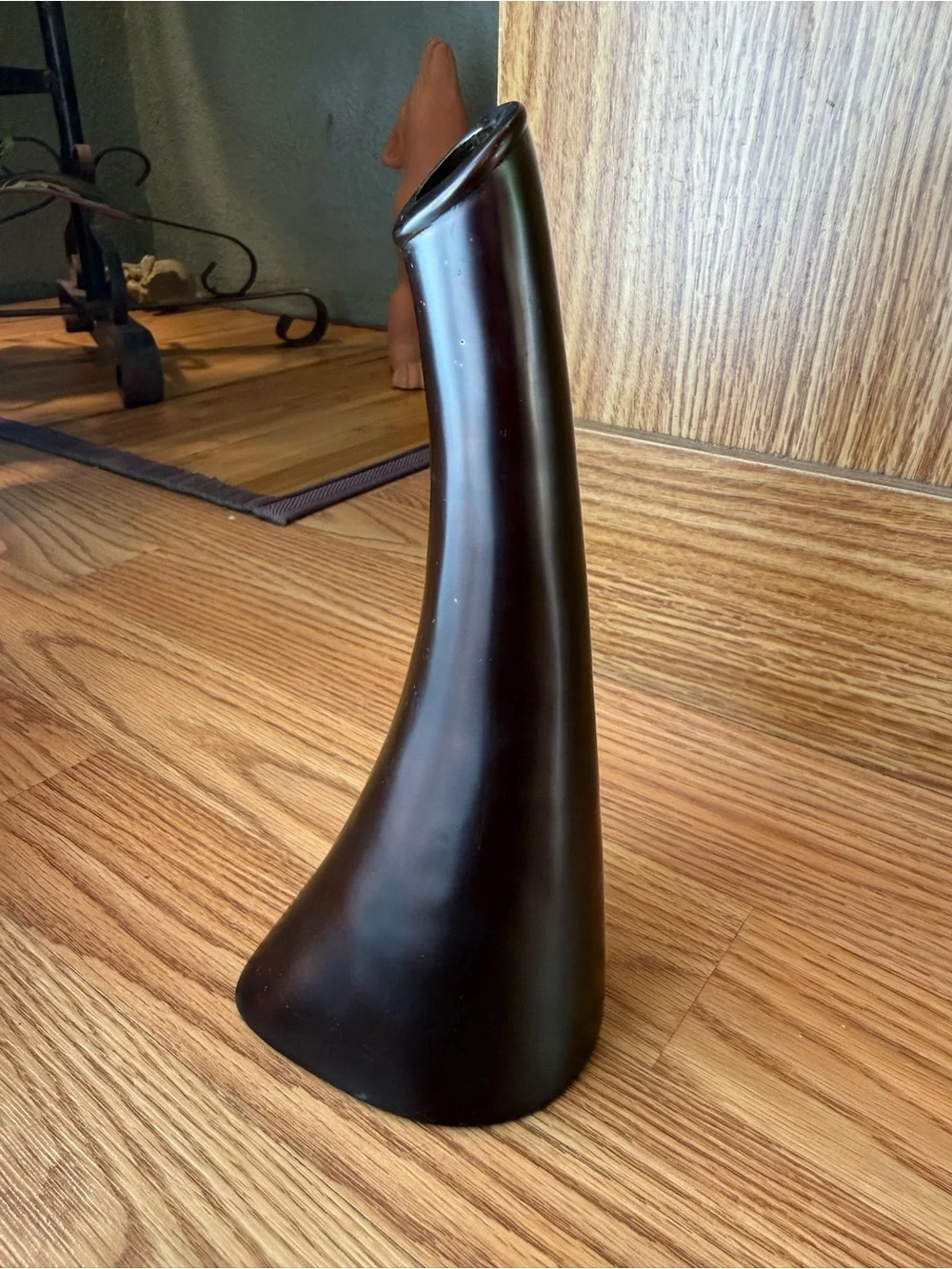 Japanese Ikebana Bronze Horn Vase